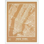 Miss Wood Mappa Regionale Woody Map Natural New York L White