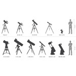 The Dobsonian telescope has a height of approx. 130cm