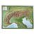 Georelief Regional-Karte Alpenbogen groß, 3D Reliefkarte mit Holzrahmen