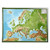 Georelief Mappa Continentale Europa, carta in rilievo grande con cornice in legno, INGLESE