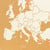 Miss Wood Mappa Continentale Woody Map Europa weiß 90x60cm