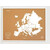 Miss Wood Mappa Continentale Woody Map Europa weiß 90x60cm gerahmt