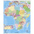 Stiefel Mappa Continentale Afrika politisch mit PLZ auf Platte zum Pinnen und magnethaftend