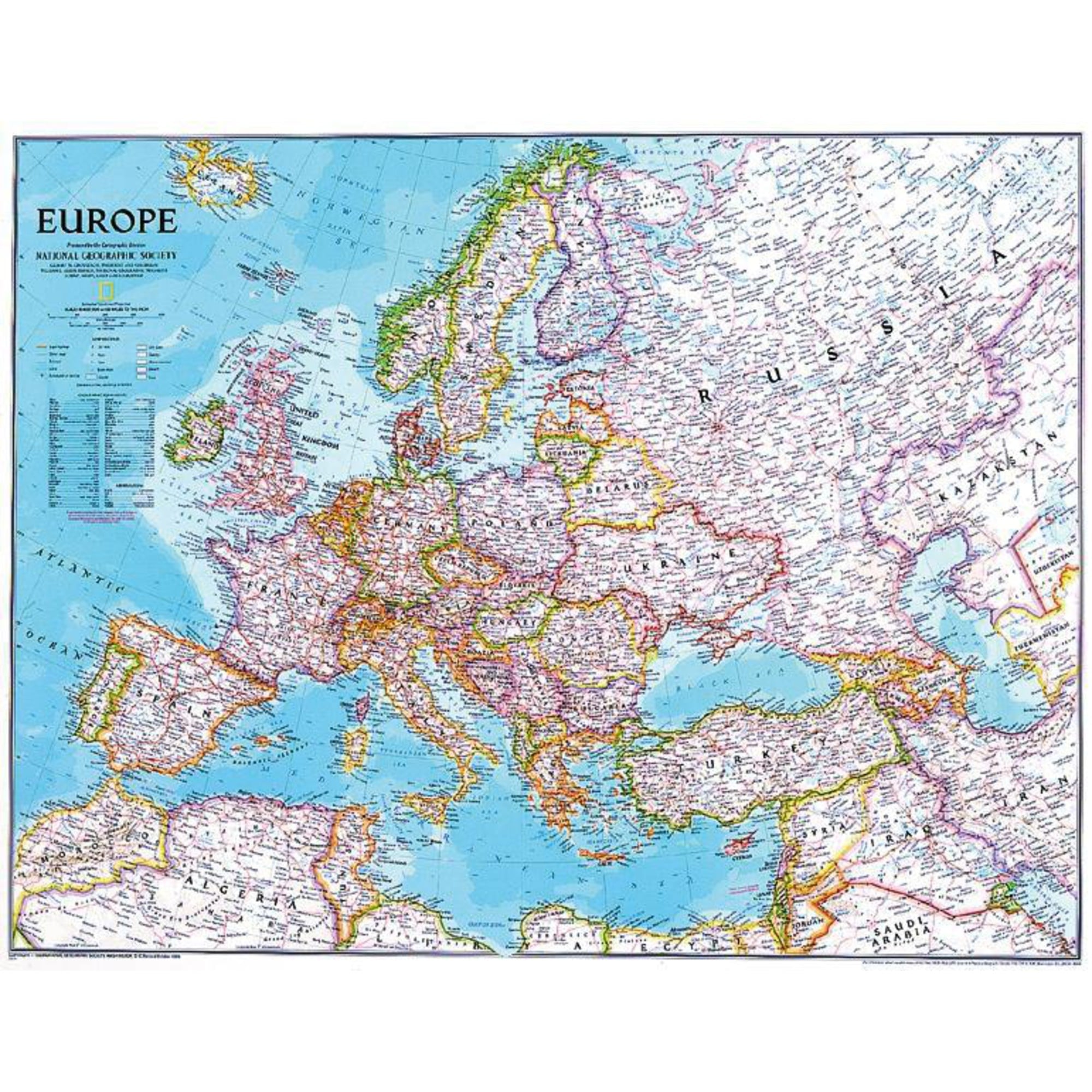 National Geographic Mapa de Europa, político, grande