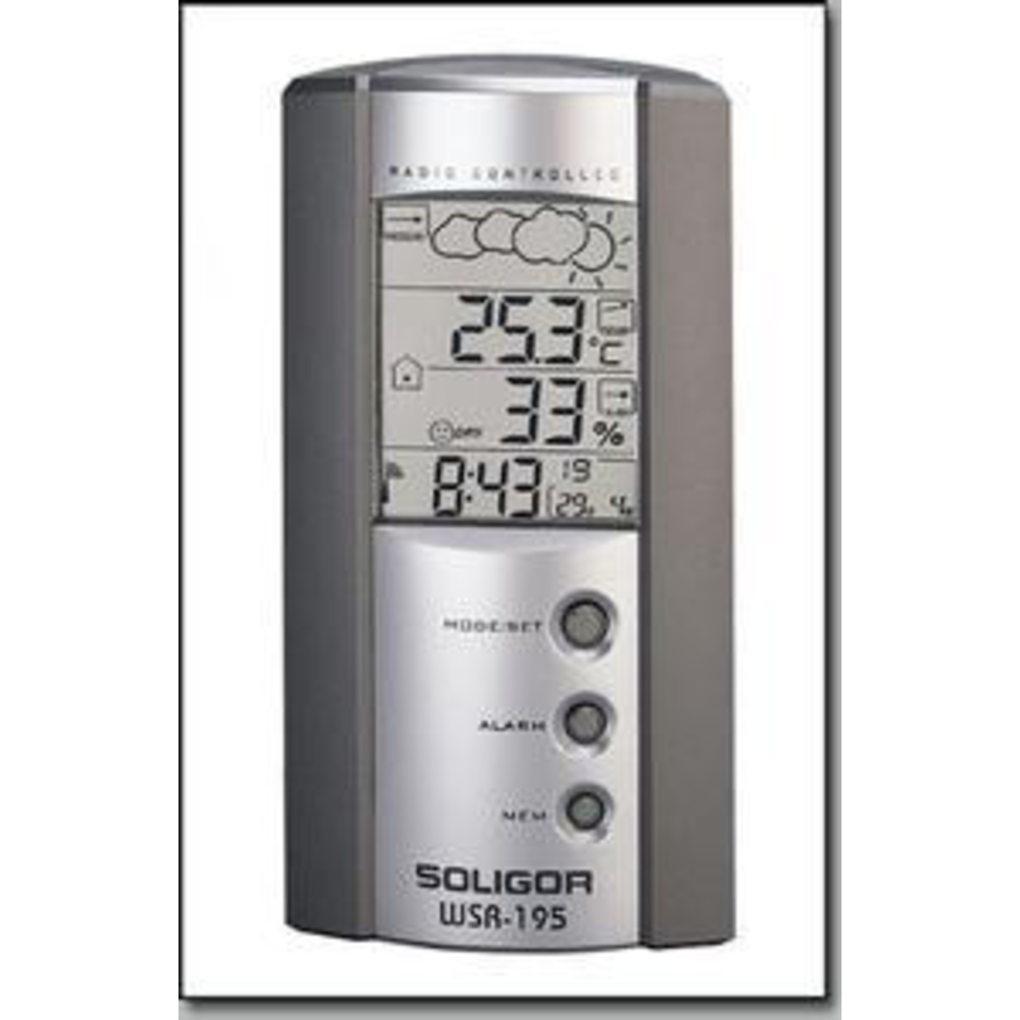 Soligor LCDWetterstation mit Funkthermometer, Funkhygrometer und