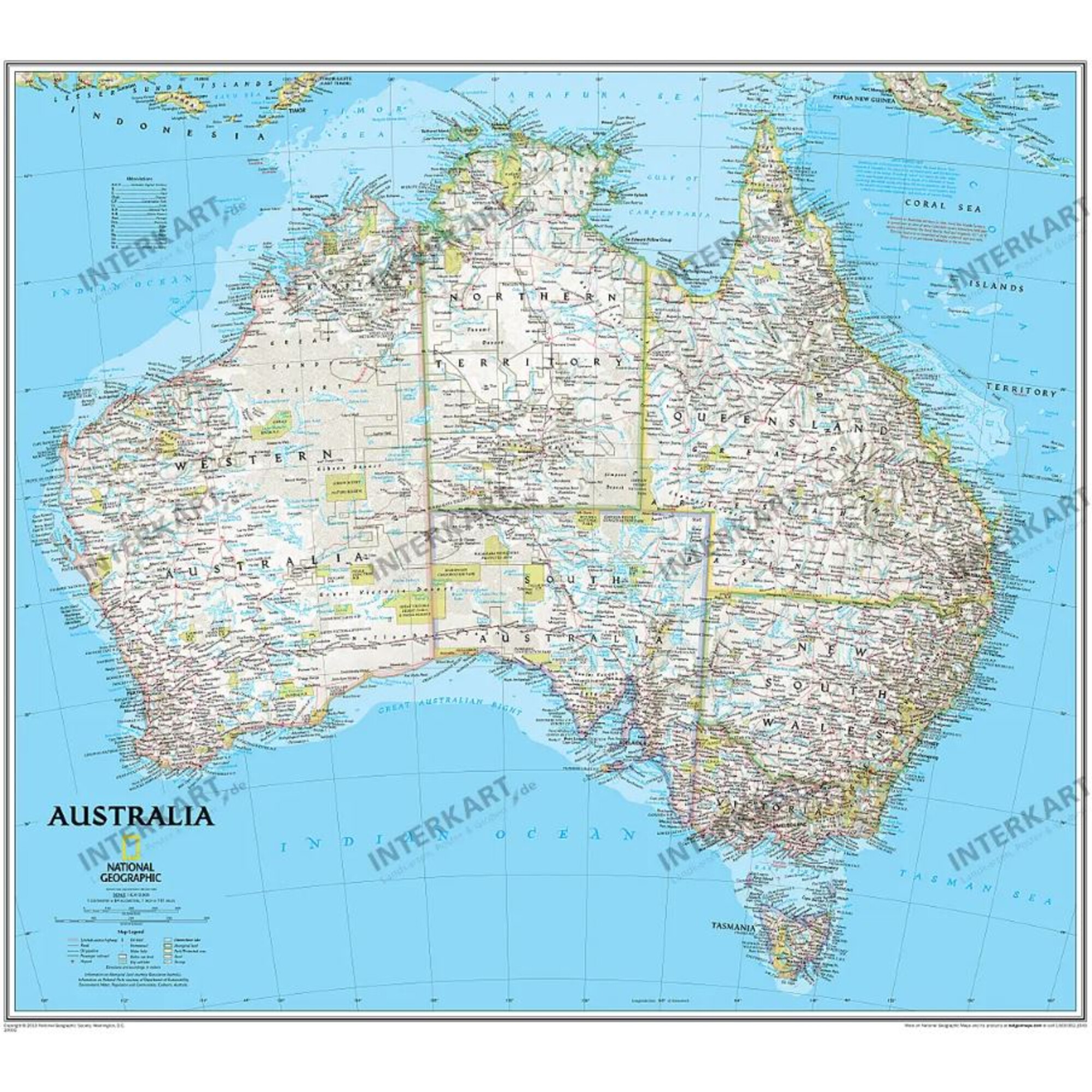 National Geographic Mapa Político De Australia 7491