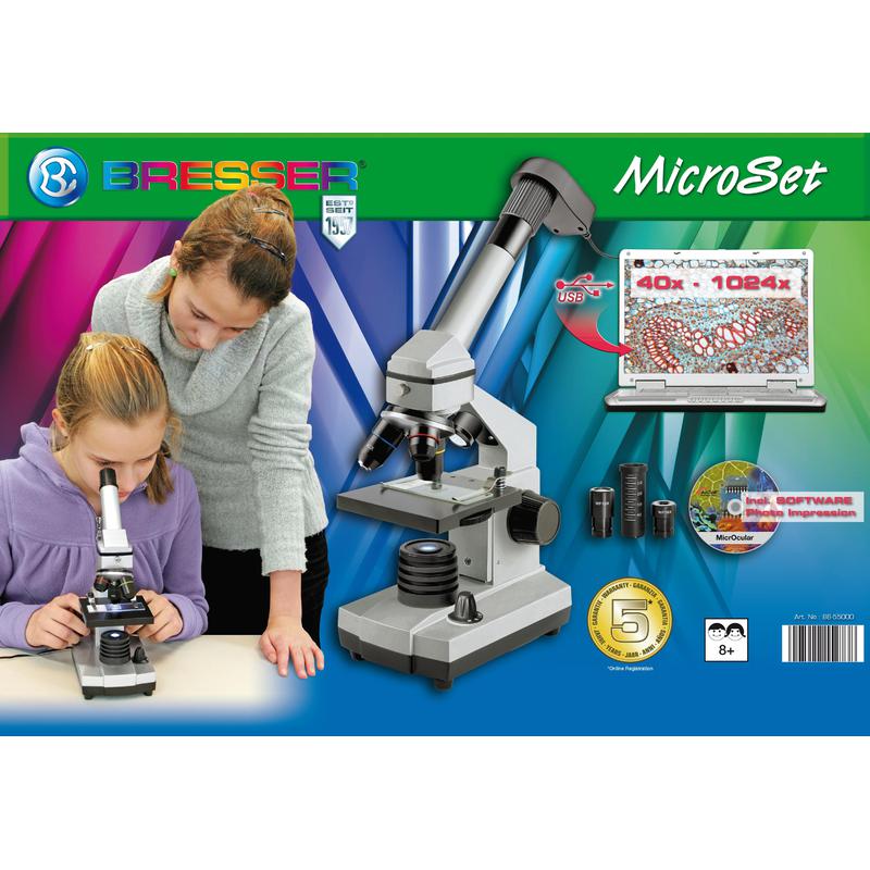 Bresser Junior Builux Cea Kit Microscope 40x 1024x Avec Oculaire Usb