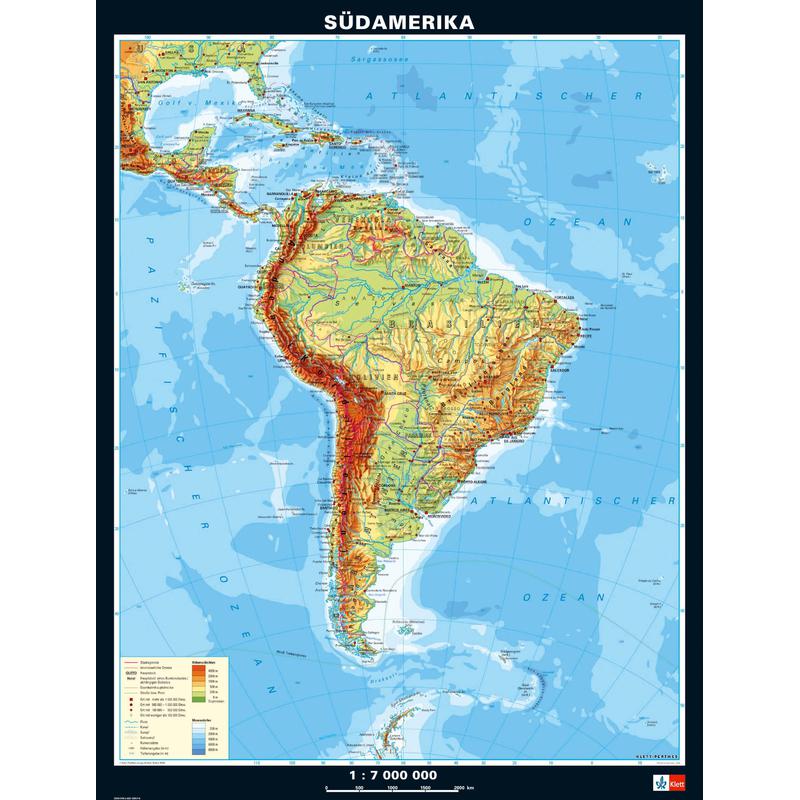 Klett-Perthes Verlag Landkarte Südamerika, physisch/politisch