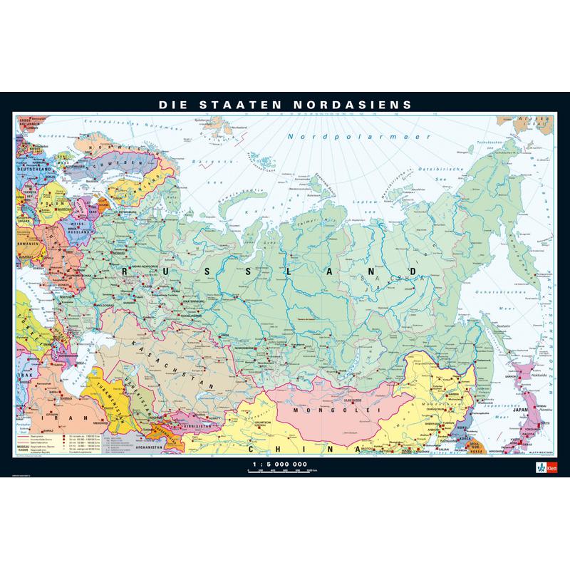 Klett-Perthes Verlag Kontinent-Karte Nordasien, physisch/politisch