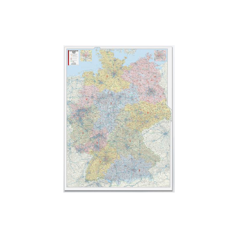 Bacher Verlag map with postal codes Germany 1450.000 laminated