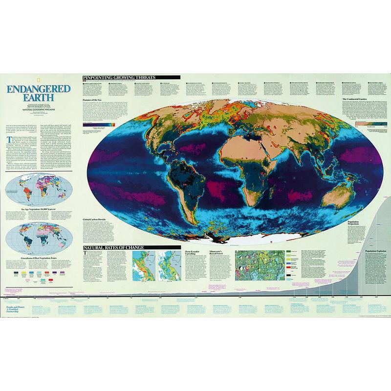 National Geographic Mappa del Mondo La Terra in pericolo