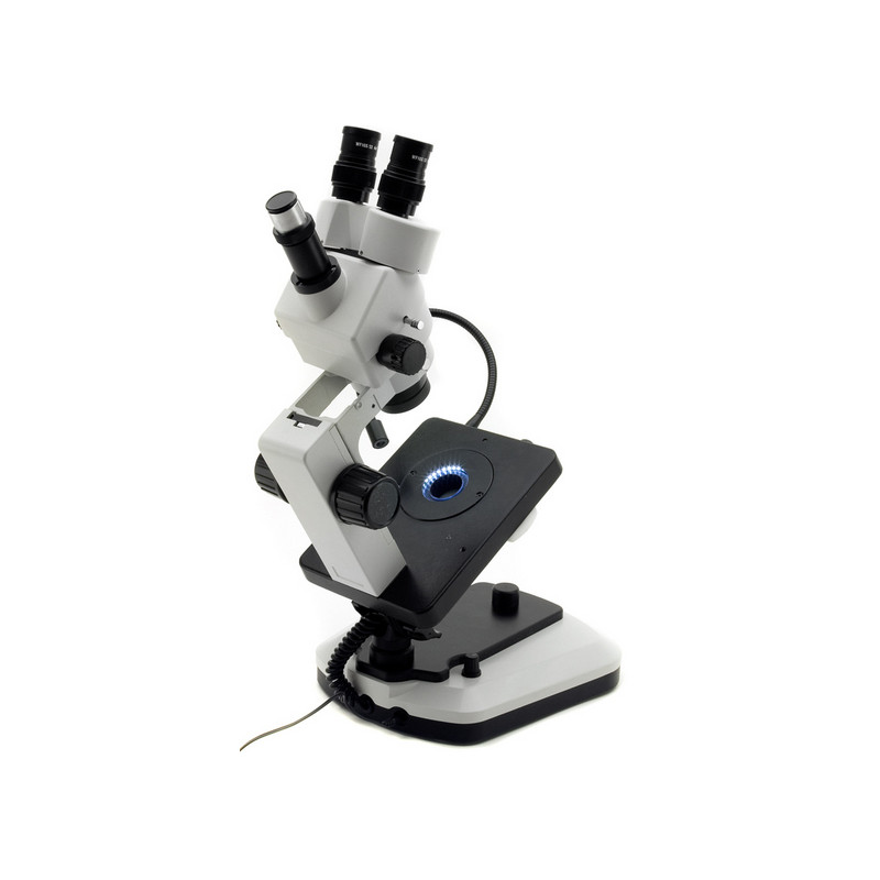Optika OPTIGEM-2 gemological trinocular stereo zoom microscope, tiltable st...