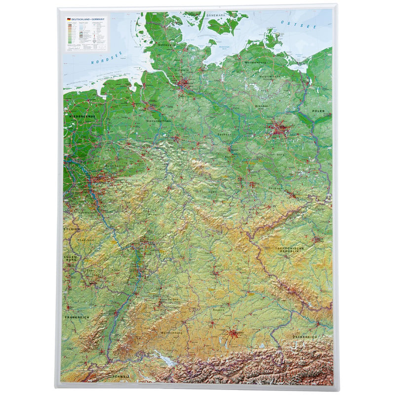 Georelief Large 3D relief map of Germany (in German)