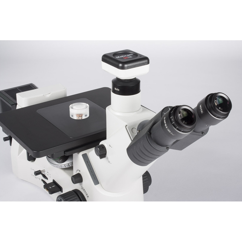 Motic Microscopio invertito AE2000 MET, trino, LM, 50-500x, 100W