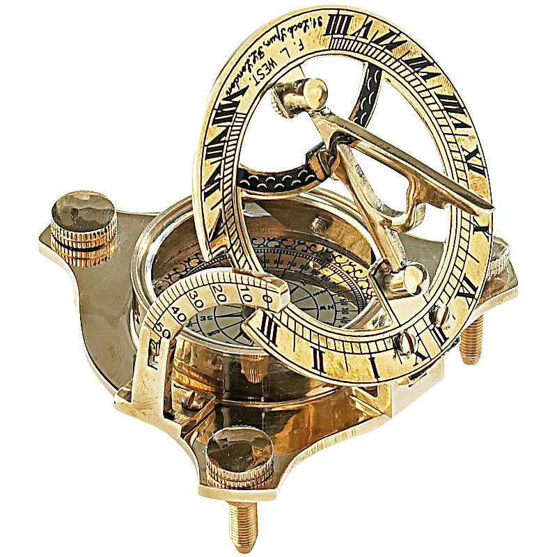 Kompass Messing Handgefertigt Nautisch Sonne Dial Uhr Reise / Sonnenuhr 
