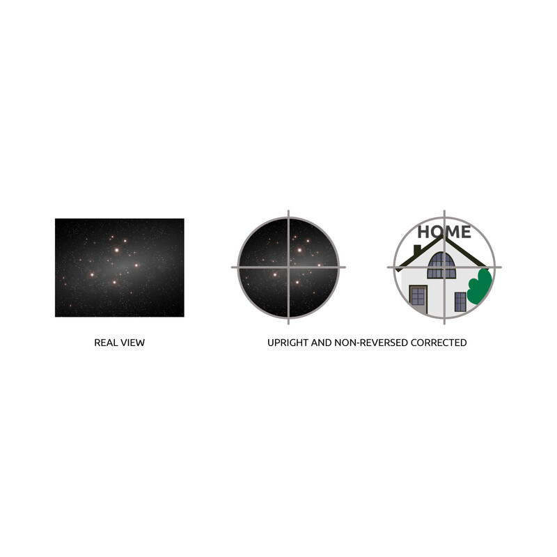 Omegon Telescopio visor Buscador 6x30 en negro con imagen vertical y horizontal