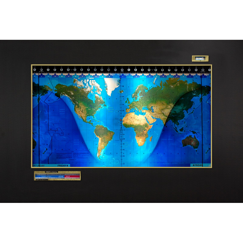 Geochron Original Kilburg physical map in black anodised aluminium and