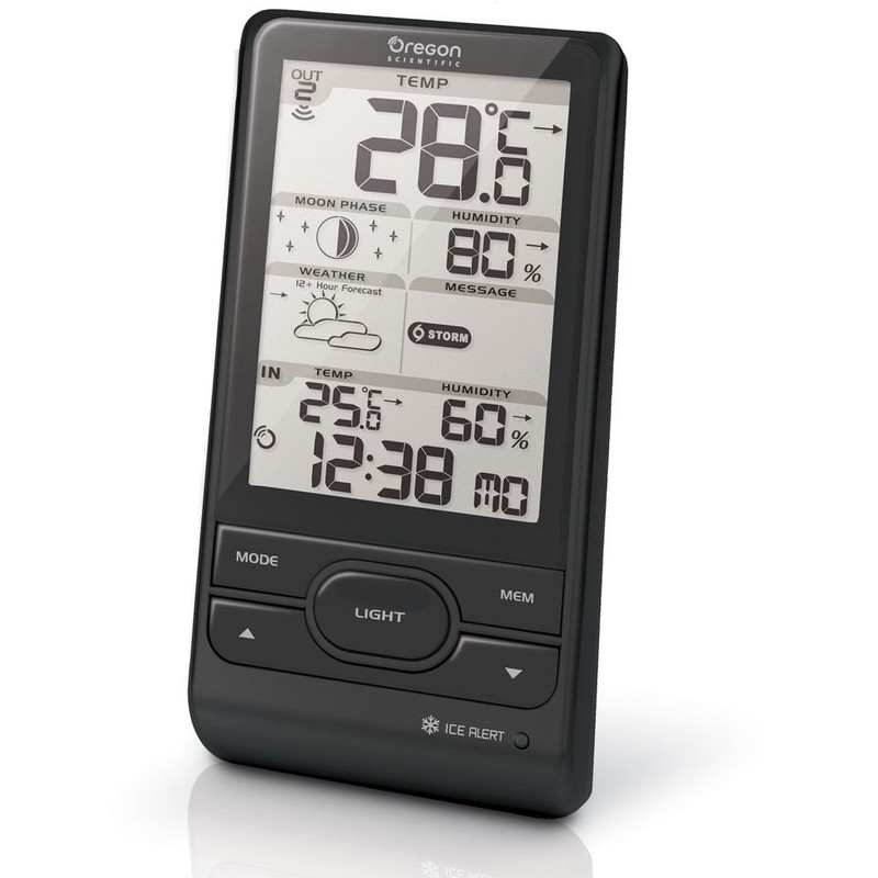 Stazione Meteo Oregon Scientific RGR 126N - Pluviometro Wireless Con Termometro Esterno, Nero