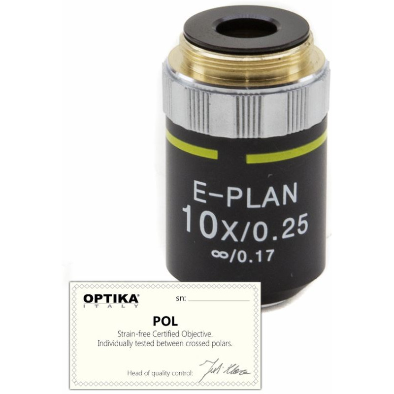 Optika Objetivo 10X/0.25, Infinity, N-plan, POL Microscope Objective (B ...