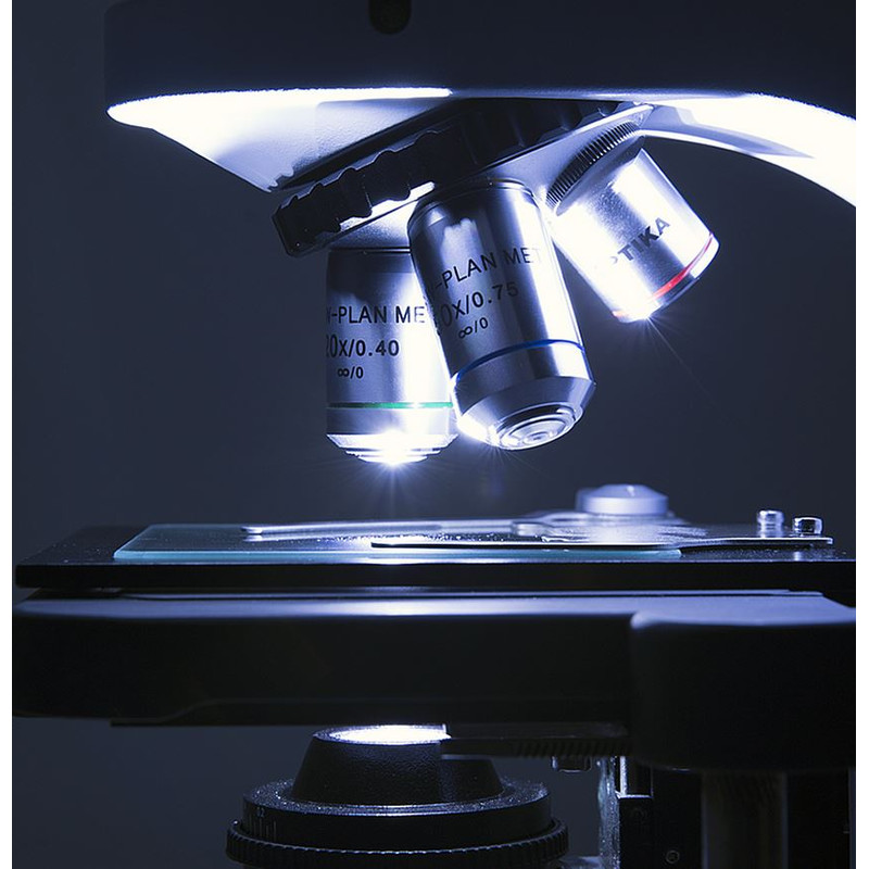 Optika Microscopio B-510MET, metallurgic, incident, trino, IOS W-PLAN MET, 50x-500x, EU