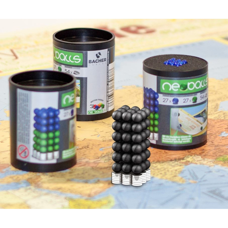 Bacher Verlag Neoballs magnetic balls set 54 pieces black