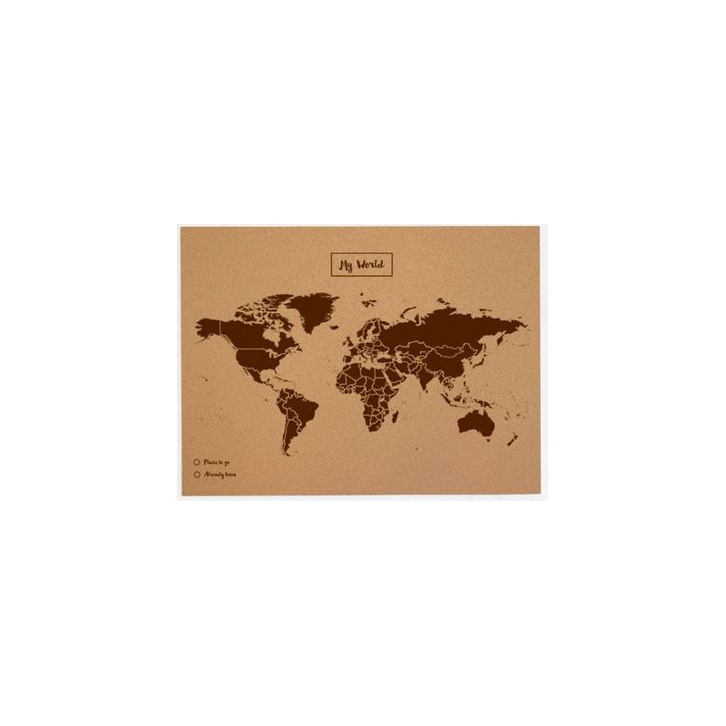 Miss Wood Mappa del Mondo Woody Map Natural Cork L brown