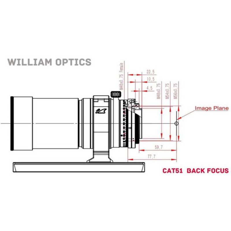 Lunette apochromatique William Optics AP 51/250 RedCat 51V2  OTA