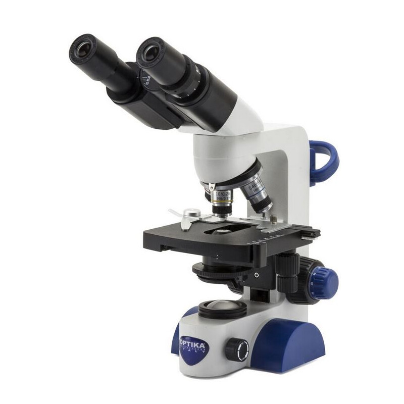 Optika Microscopio B-66, bino, 40-400x, LED, Akku, Kreuztisch