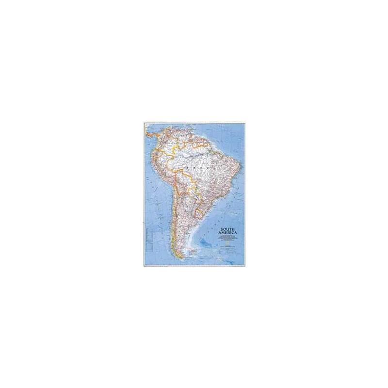 National Geographic Mappa Continentale Sud America, politica