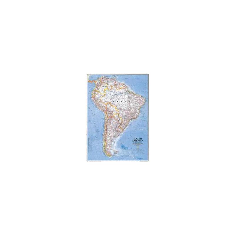National Geographic Continent map south America, politically groïoe