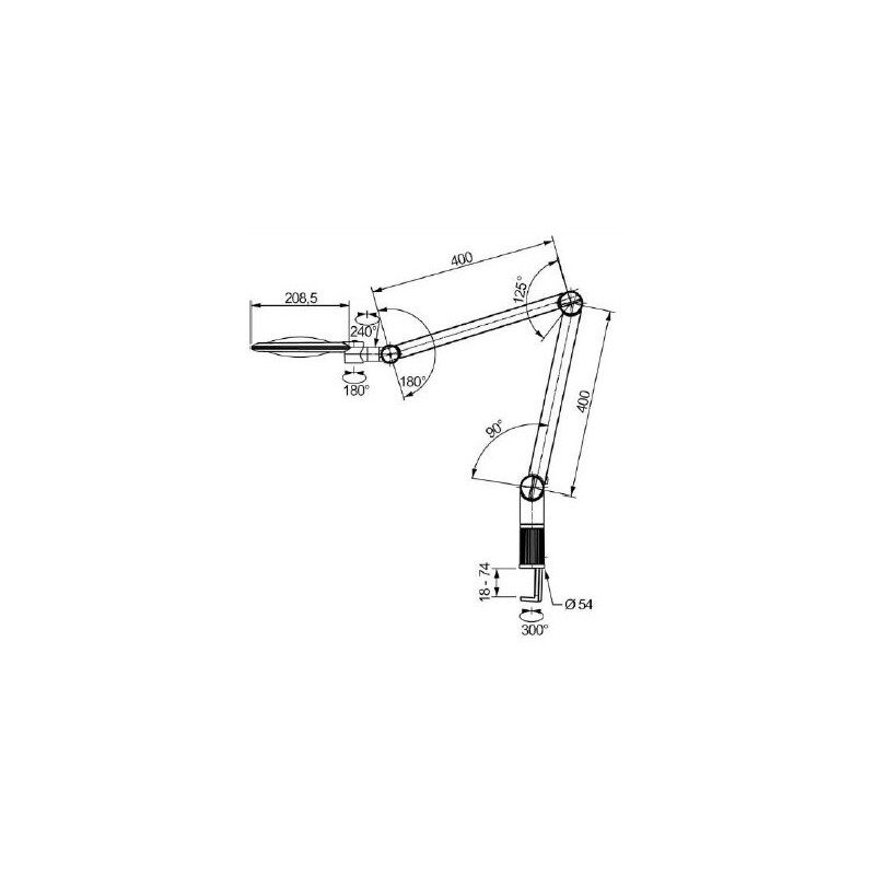 Eschenbach Magnifying glass Lupenleuchte varioLED+, 3,55D, 1,9x, Ø132mm, AA100mm