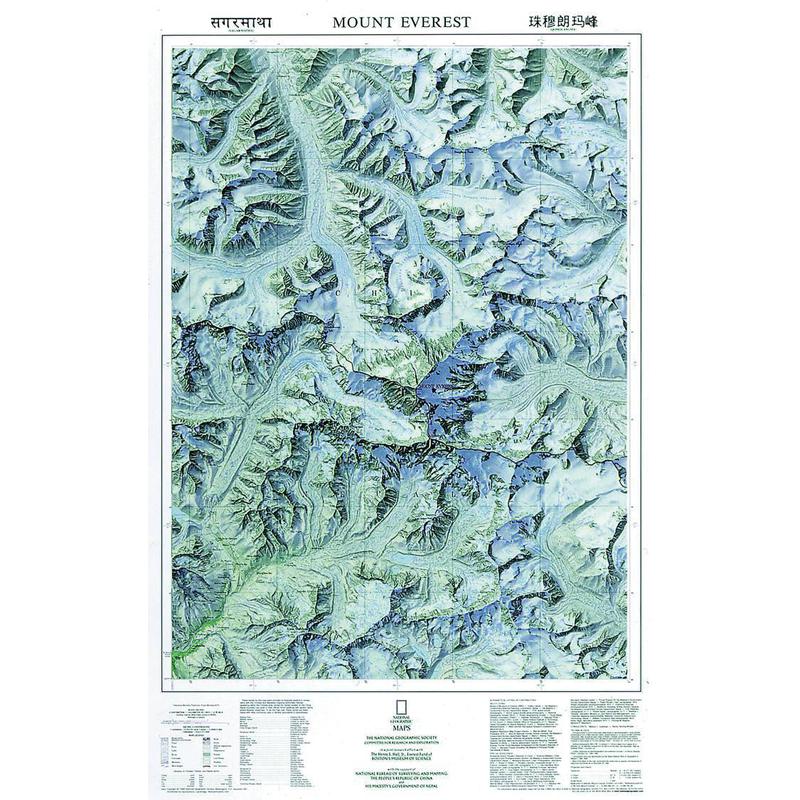 National Geographic Mapa regional Monte Everest / Himalaia