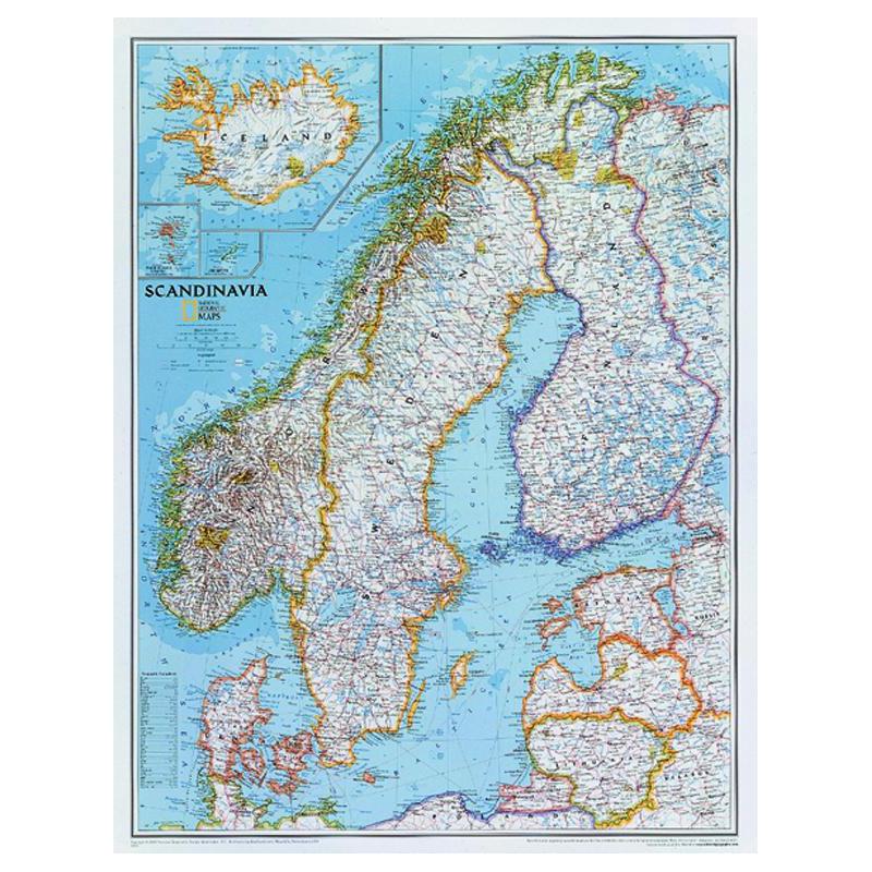 National Geographic Regional map Scandinavia