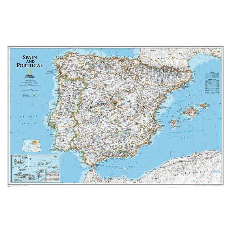 National Geographic Landkarte Spanien Und Portugal