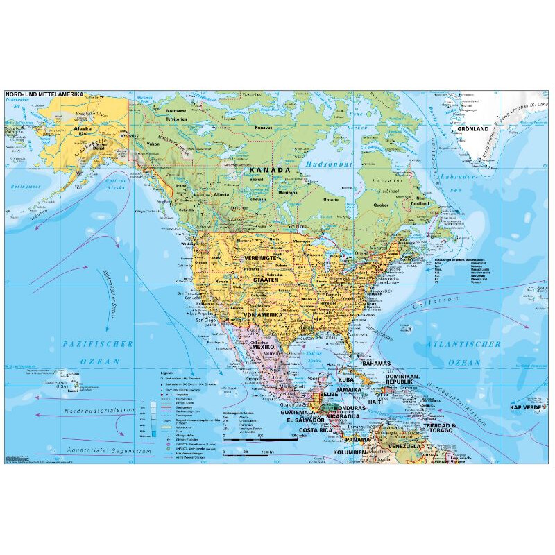 Stiefel Kontinent-Karte Nord- und Mittelamerika politisch