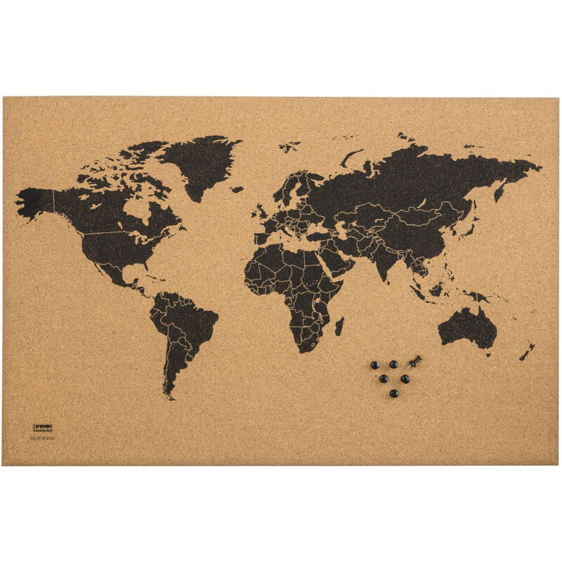 Idena Mappa del Mondo World map on cork