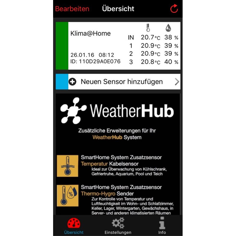 TFA Stazione meteo WeatherHub Starter-Set with wireless thermo and hygro meter