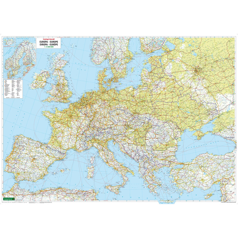 Freytag Berndt Kontinent Karte Europa Physisch