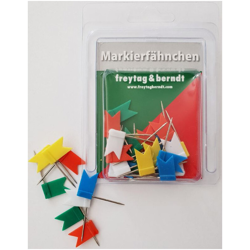 freytag & berndt 30 flags for pinning, mixed colours
