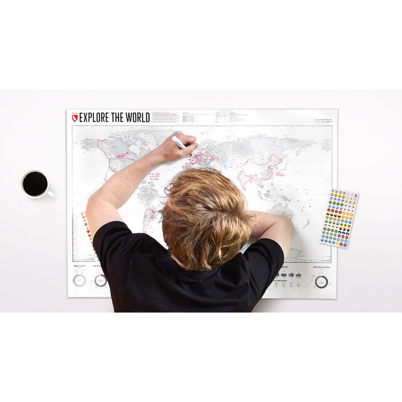 Marmota Maps Mappa del Mondo Explore the World 100x70cm