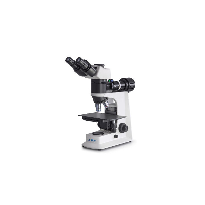 Kern Microscopio OKM 173, MET, POL, trino, Inf, planachro, 50x-400x, Auflicht, HAL, 30W
