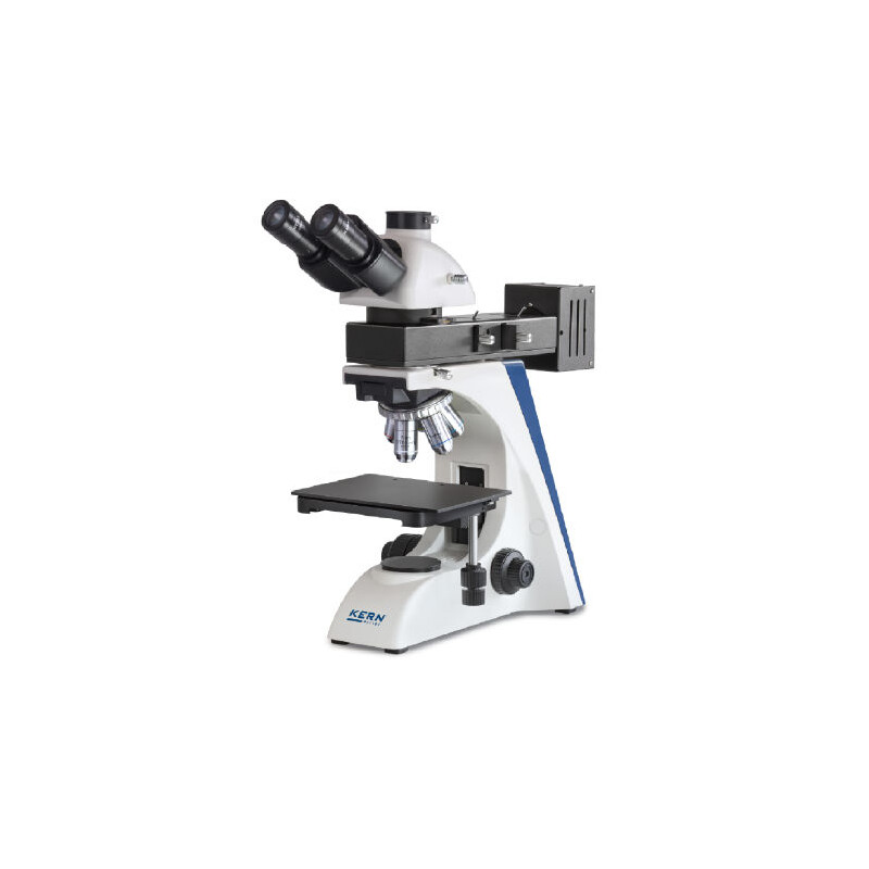 Kern Microscopio OKO 176, MET, POL, trino, Inf plan, 50x-1000x, Auf-/Duchlicht, HAL, 50W