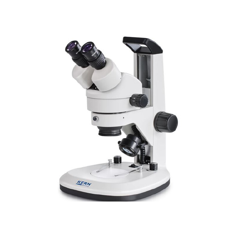 Kern Microscopio stereo zoom OZL 467, bino, Greenough, 0,7-4,5x, HWF10x20, 3W LED