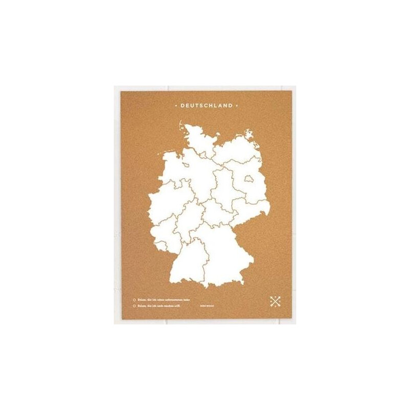 Miss Wood Mappa Woody Map Countries Deutschland Cork XL white (60 x 90 cm)