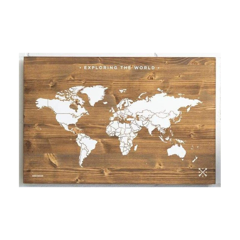 Miss Wood Mappa del Mondo Woody Map Wooden 60x40