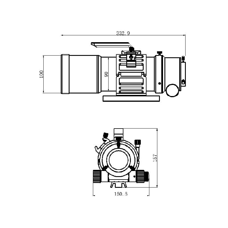 TS Optics Apochromatischer Refraktor AP 76/342 EDPH Flatfield OTA