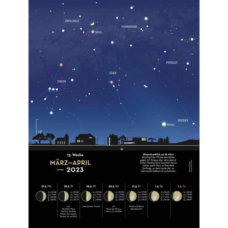 Kosmos Verlag Calendario Himmelsjahr 2023