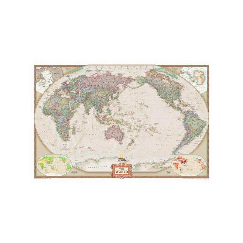 National Geographic Antike Pazifik-zentrierte Weltkarte