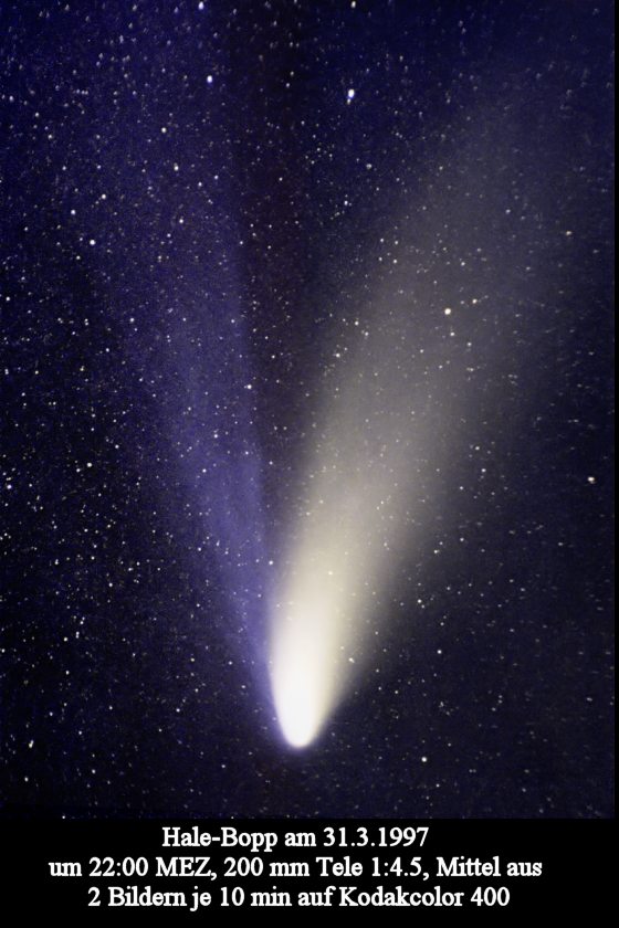 Der letzte helle Komet Hale-Bopp von 1997