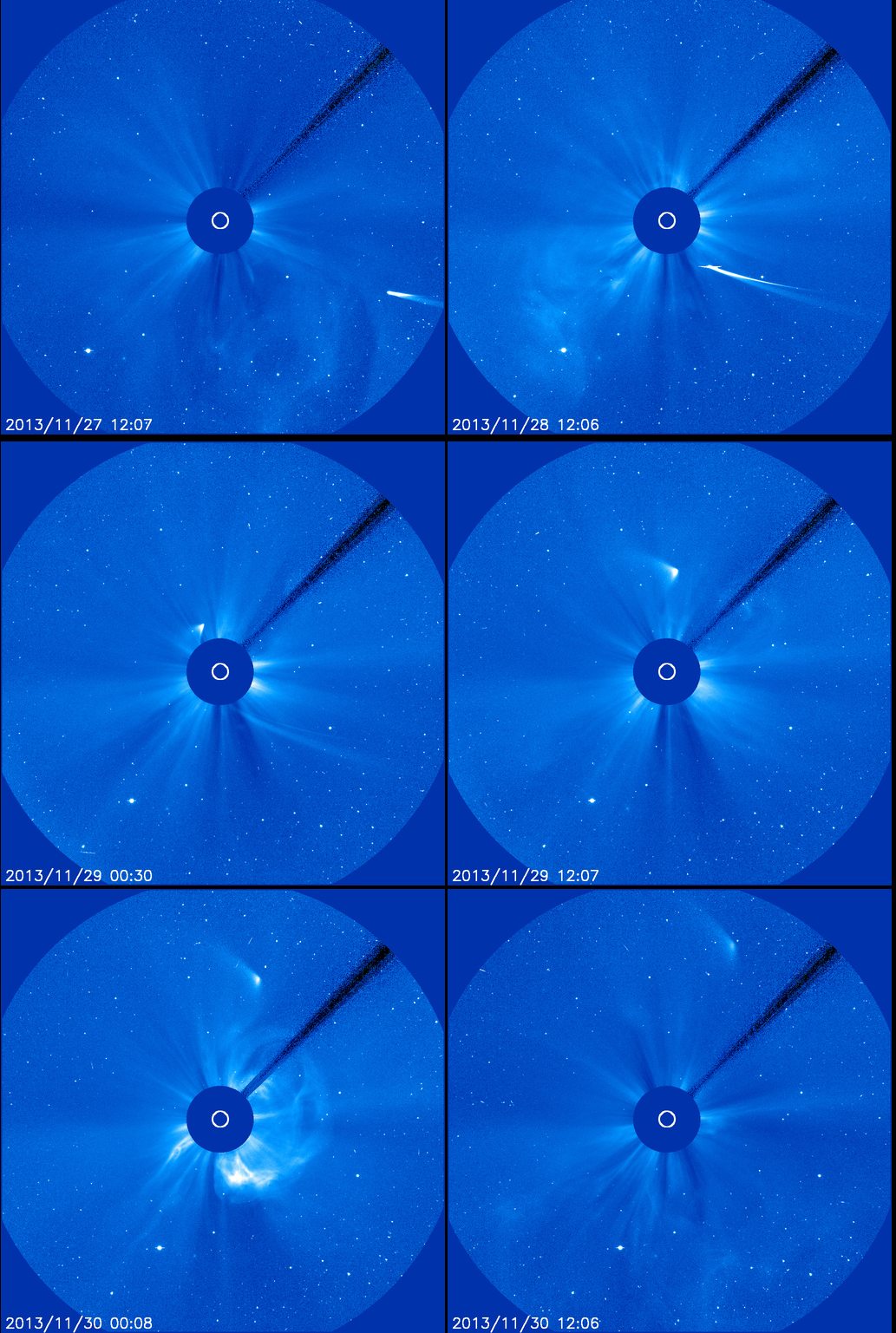 So sah der Sonnensatellit SOHO den Kometen